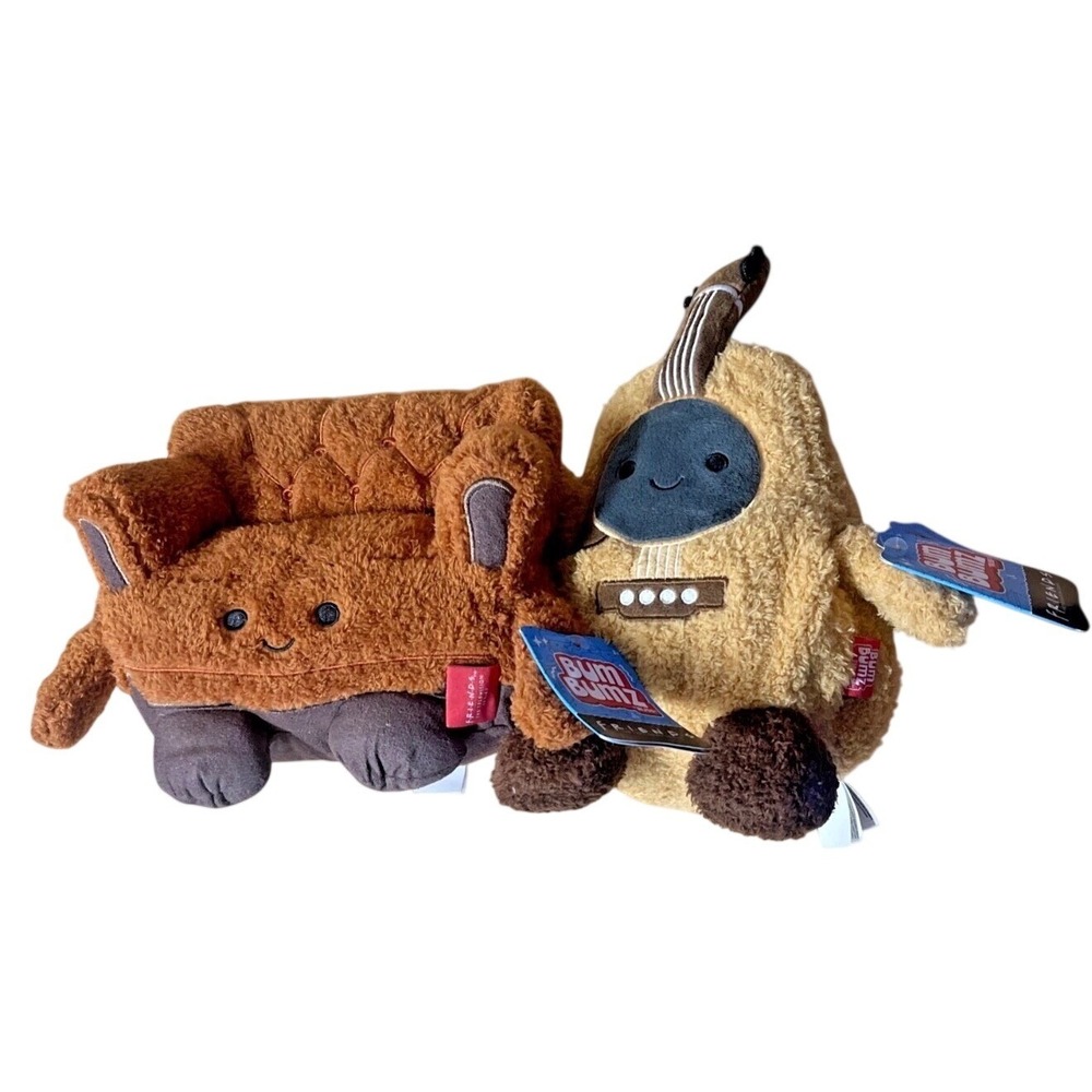 RARE Bum Bumz FRIENDS TV SHOW Series COFFEE COUCH AND PHOEBE'S GUITAR Plush Set!